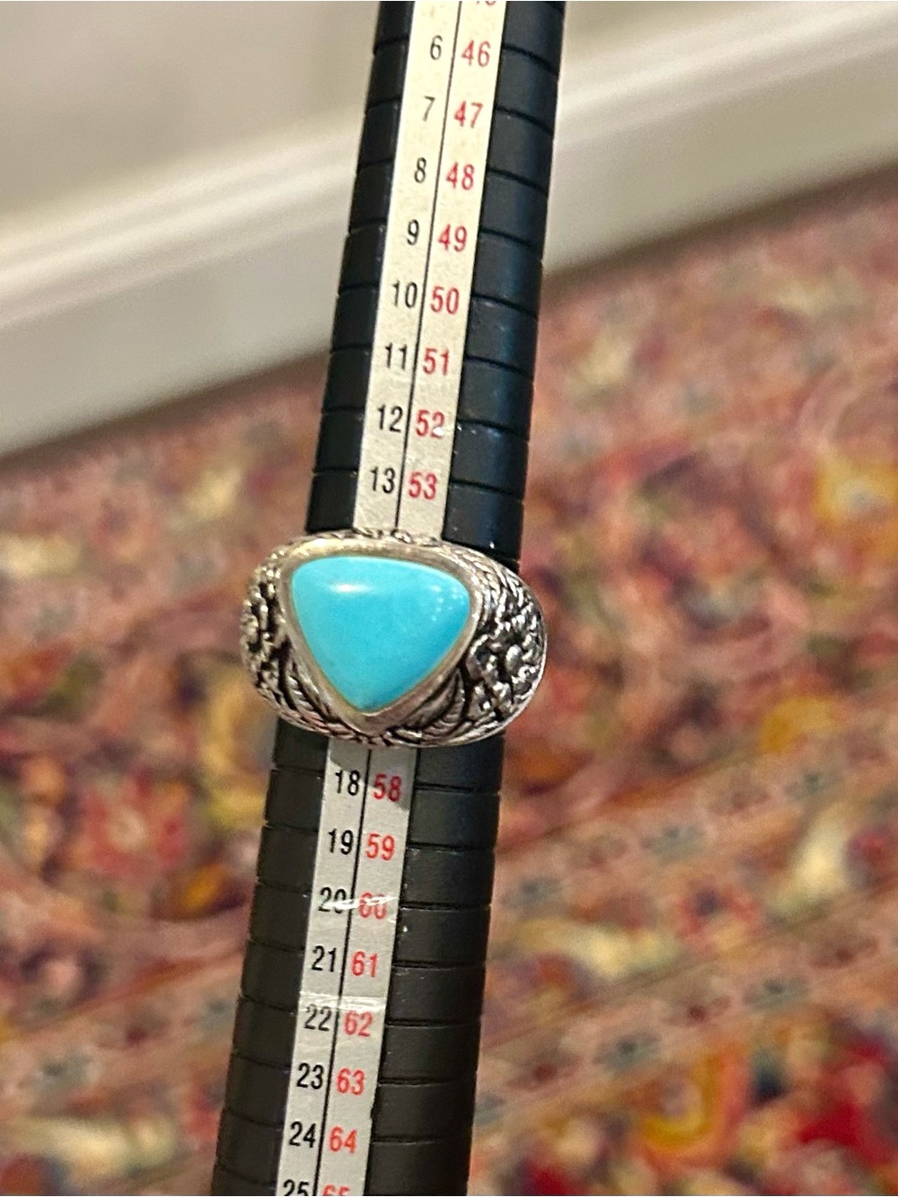Barse Turquoise Triangle Ring - Blue Stone